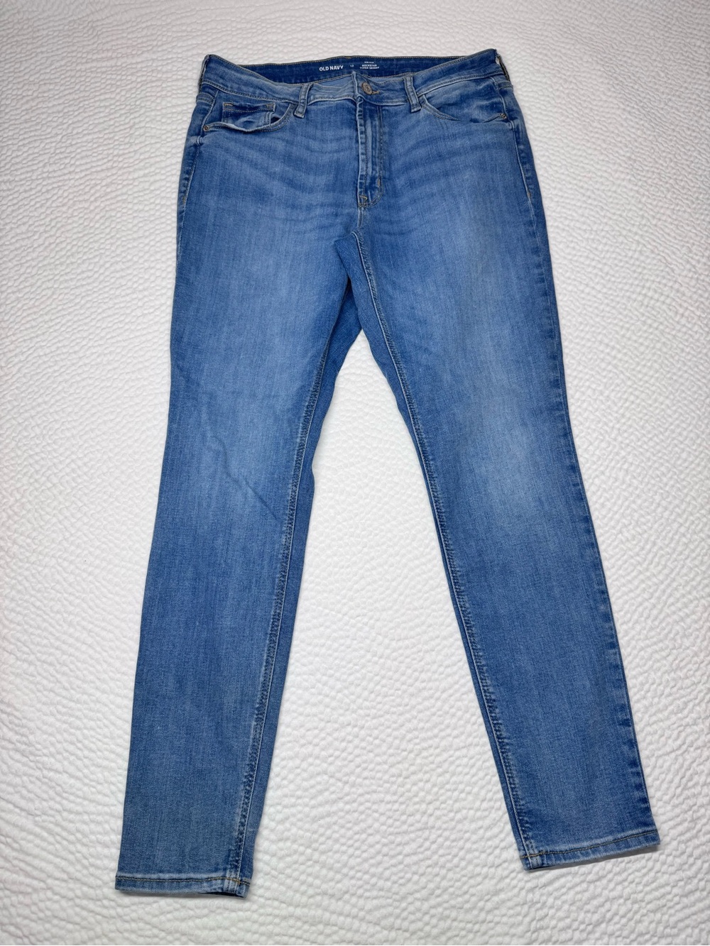 Old Navy Rockstar Super Skinny Jeans Size 12 Mid Rise Blue Wash